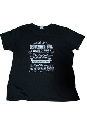 Port and Company Black Tee with September Girl Logo